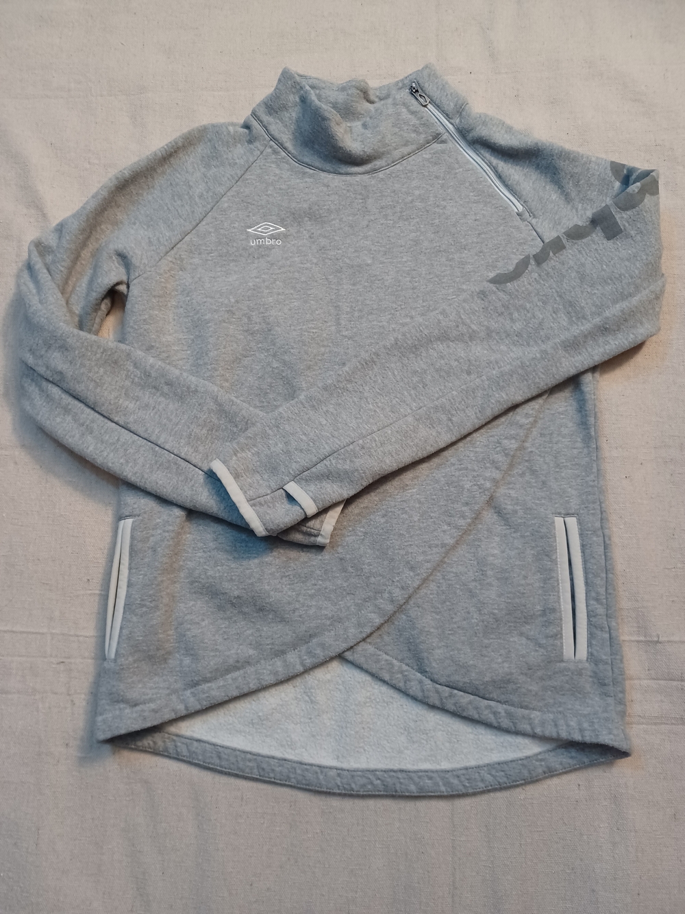 Umbro Heather Gray Quarter-Zip Pullover Girls Size XL (14-16)